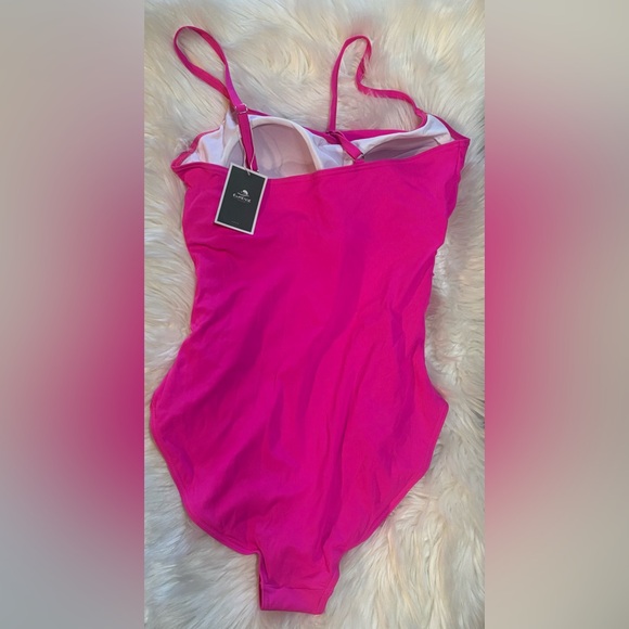 Women’s Hot Pink One Piece Bathing Suit 2X - Picture 2 of 5